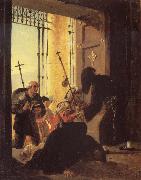 Karl Briullov Pilgrims in the Doorway of a Church oil painting reproduction